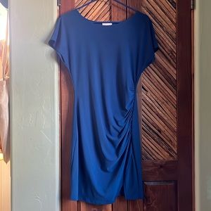 Leith Blue Cap sleeve Ruched mini-dress